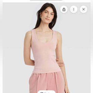 Women's Slim Fit Seamless Tank Top - A New Day™ Light Pink size small